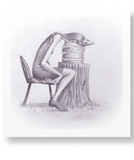 "Faceplant" Signed Annie Owens  small print on watercolor paper