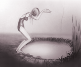 "Diver" Signed Watercolor print by Annie Owens
