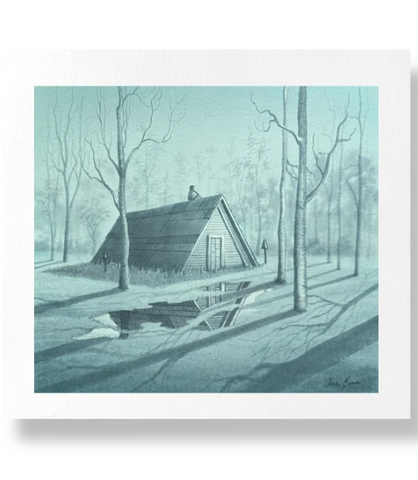"Cyan" Signed Annie Owens print on watercolor paper