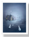 "Three Bunnies" Signed Annie Owens print on watercolor paper