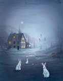 "Three Bunnies" Signed Annie Owens print on watercolor paper